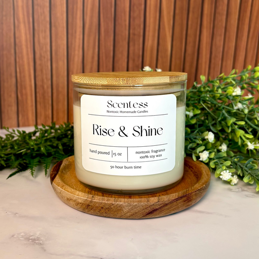 15 oz rise & shine nontoxic soy candle