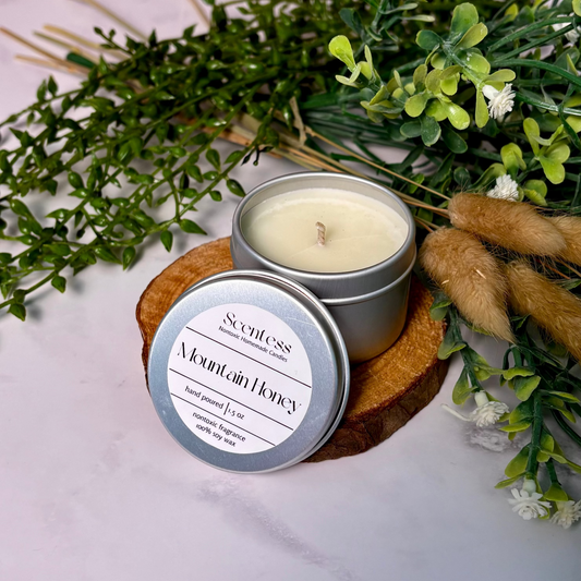 Scentess mini mountain honey scented non-toxic soy candle